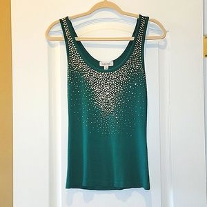💚 Calvin Klein Ribbed Embellished Tank, Size Small